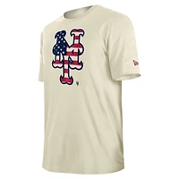 T-shirt crème New Era York Mets Americana Flag Fill pour hommes