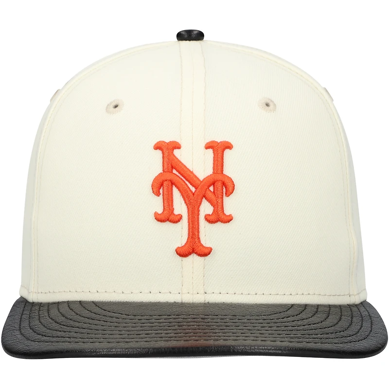 Casquette ajustée 59FIFTY à visière en cuir New Era York Mets Game Night pour hommes