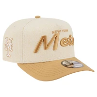 Men's New Era  Cream New York Mets Herringbone 9FIFTY A-Frame Snapback Hat