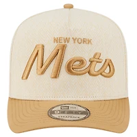 Men's New Era  Cream New York Mets Herringbone 9FIFTY A-Frame Snapback Hat