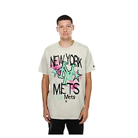 T-shirt New Era crème pour homme, style punk core