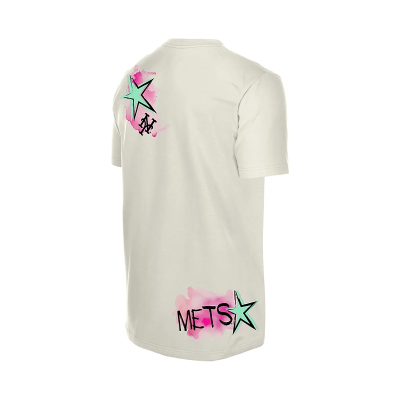 Men's New Era Cream York Mets Lifestyle Punk Core T-Shirt