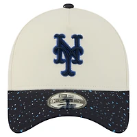 Men's New Era  Cream New York Mets Speckle A-Frame 9FORTY Adjustable Hat