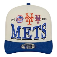 Men's New Era Cream New York Mets Throwback Tri-Hit A-Frame 9FIFTY Adjustable Hat