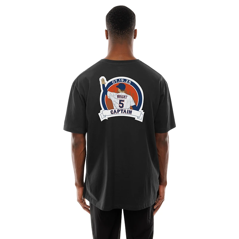 T-shirt graphique noir New Era David Wright pour homme, joueur retraité des Mets de York