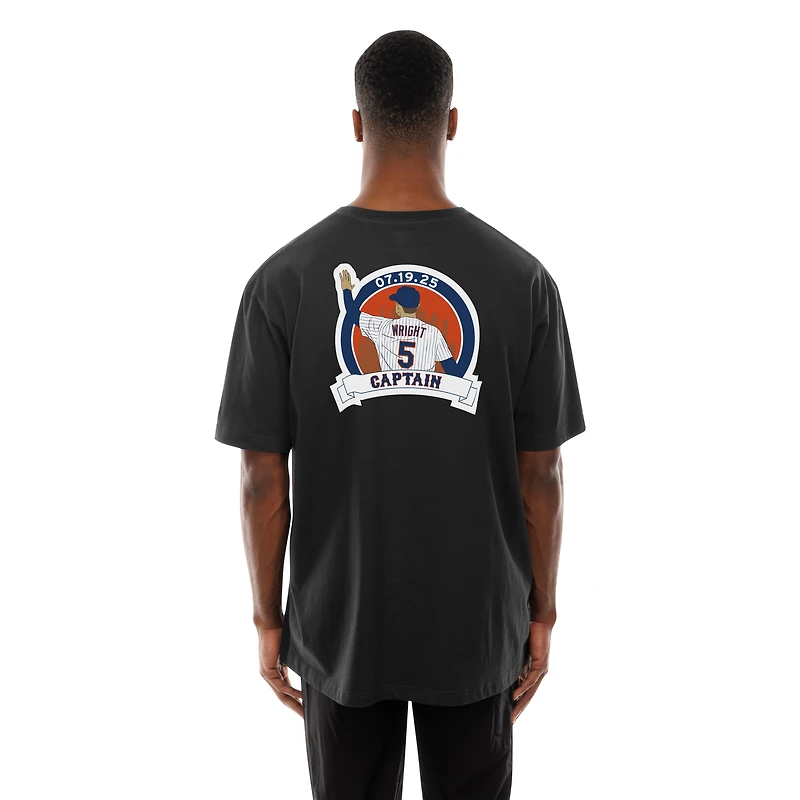 T-shirt graphique noir New Era David Wright pour homme, joueur retraité des Mets de York