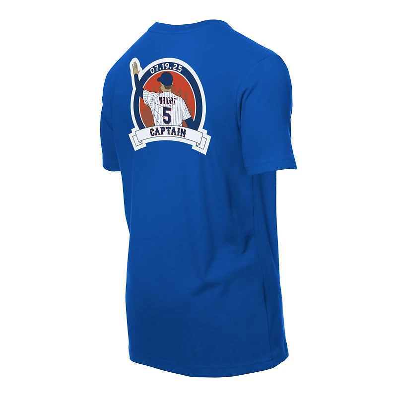 T-shirt graphique New Era David Wright Royal pour homme, joueur retraité des Mets de York