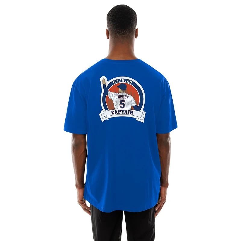 T-shirt graphique New Era David Wright Royal pour homme, joueur retraité des Mets de York