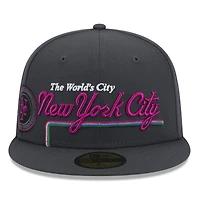 Men's New Era Graphite York Mets 2024 City Connect Icon 59FIFTY Fitted Hat
