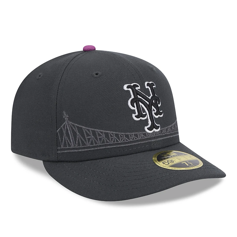 Casquette ajustée 59FIFTY New Era Graphite York Mets 2024 City Connect Low Profile pour homme