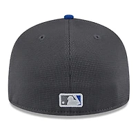 Casquette ajustée New Era 59FIFTY pour homme, gris/bleu royal, entraînement au bâton York Mets 2025