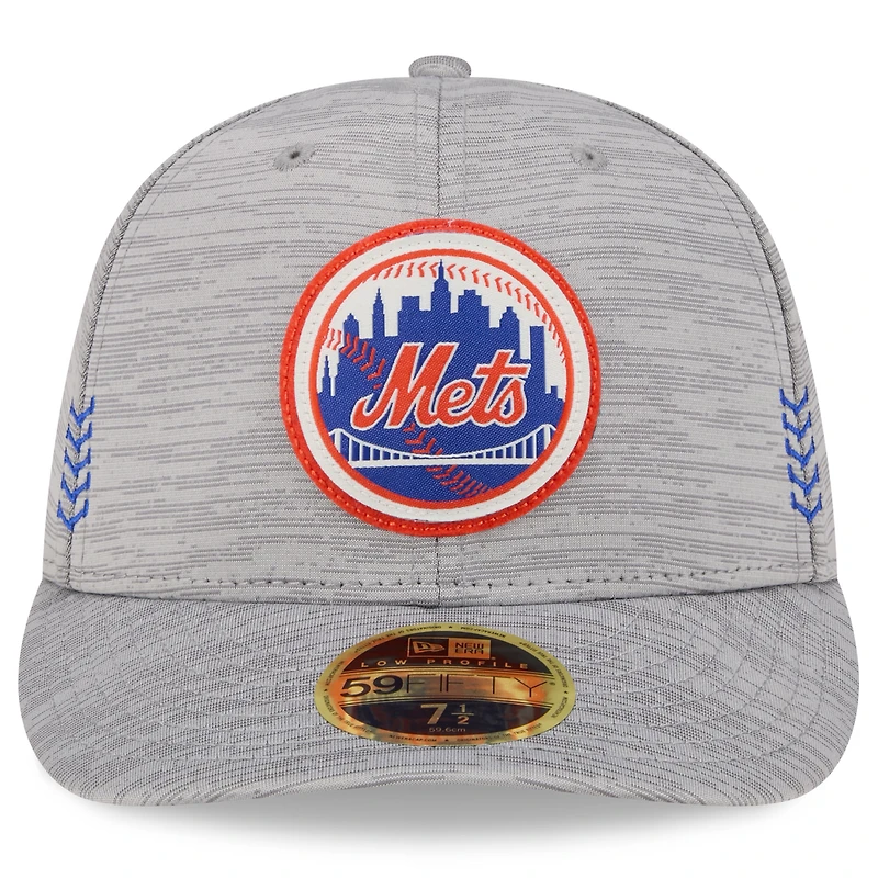 Men's New Era  Gray York Mets 2024 Clubhouse Low Profile 59FIFTY Fitted Hat