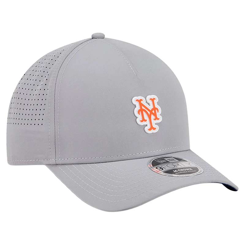 Men's New Era Gray New York Mets Micro Logo 9FORTY M-Crown A-Frame Adjustable Hat
