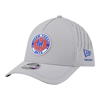 Men's New Era Gray York Mets Patch 39THIRTY A-Frame M-Crown Perforated Flex Hat