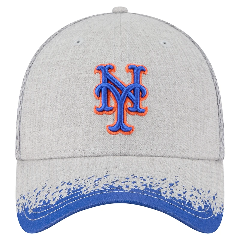 Men's New Era Gray York Mets Visor Paint Splatter 39THIRTY Flex Hat