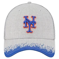 Men's New Era Gray York Mets Visor Paint Splatter 39THIRTY Flex Hat