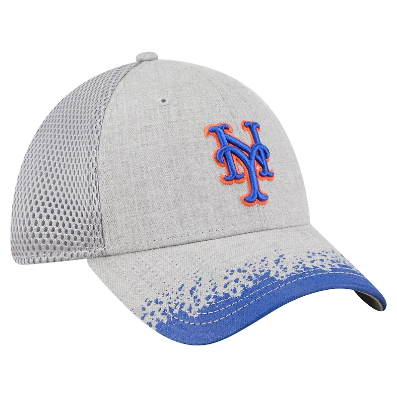 Men's New Era Gray York Mets Visor Paint Splatter 39THIRTY Flex Hat