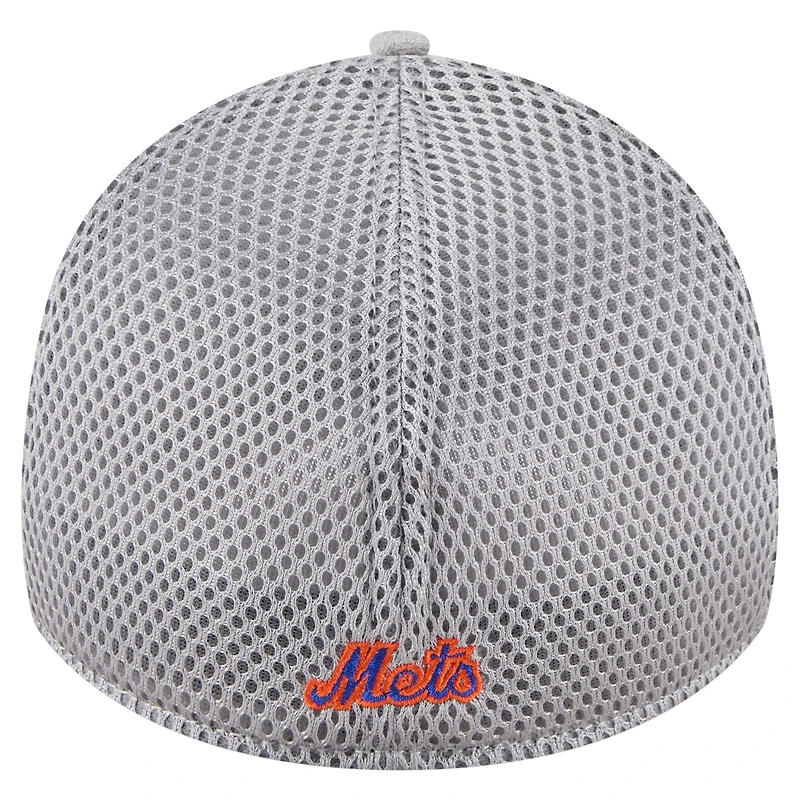 Men's New Era Gray York Mets Visor Paint Splatter 39THIRTY Flex Hat