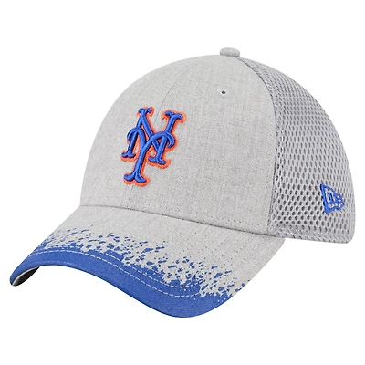 Men's New Era Gray York Mets Visor Paint Splatter 39THIRTY Flex Hat