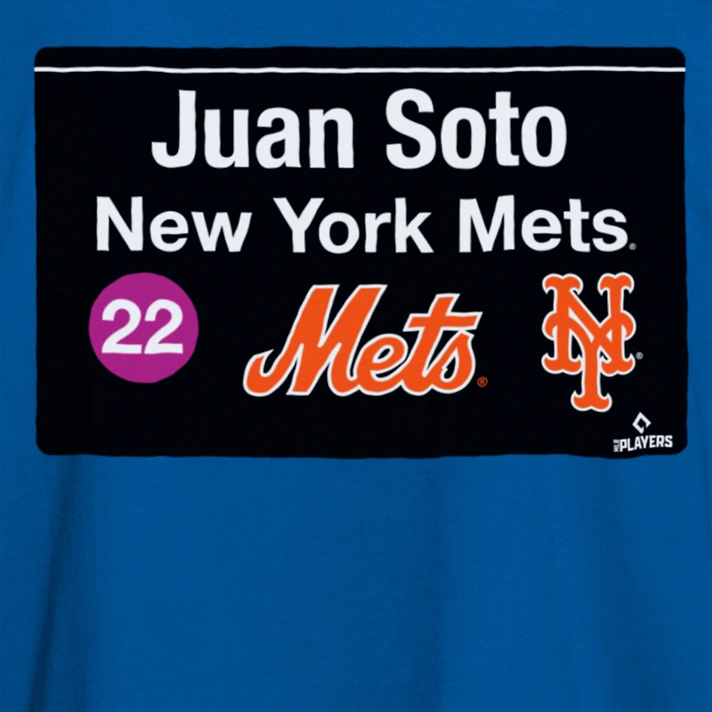 Men's New Era Juan Soto Blue York Mets Sign Player T-Shirt