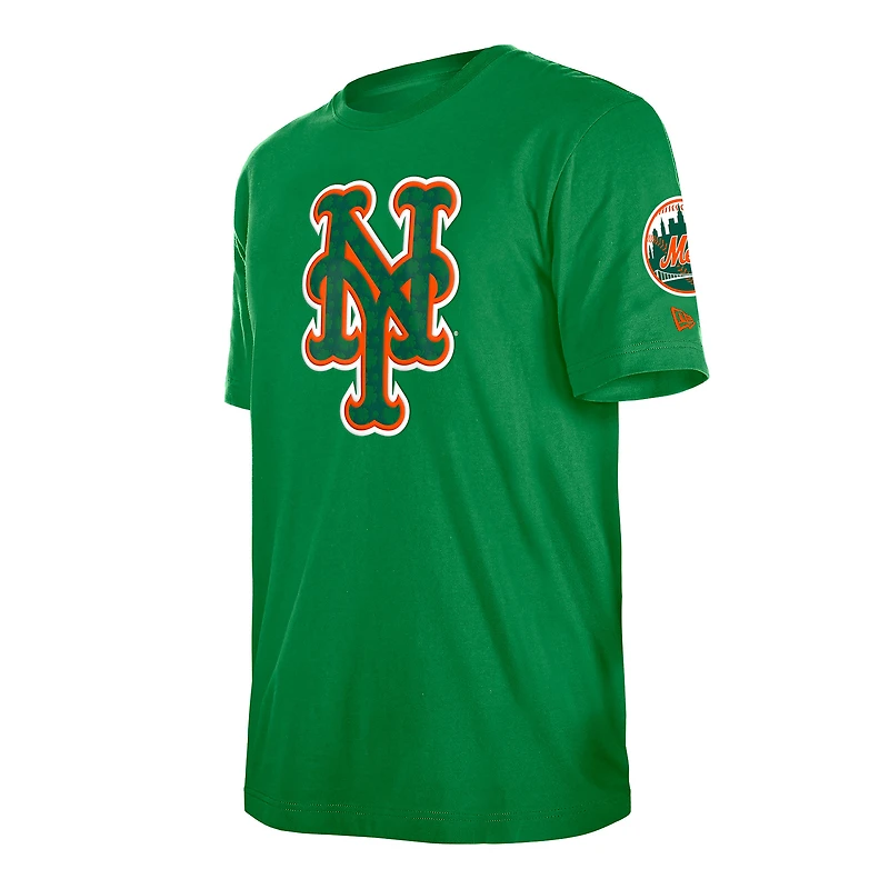 T-shirt à logo trèfle de la Saint-Patrick des Mets New York Kelly Green pour homme Era