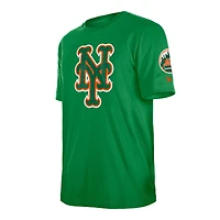 T-shirt à logo trèfle de la Saint-Patrick des Mets New York Kelly Green pour homme Era