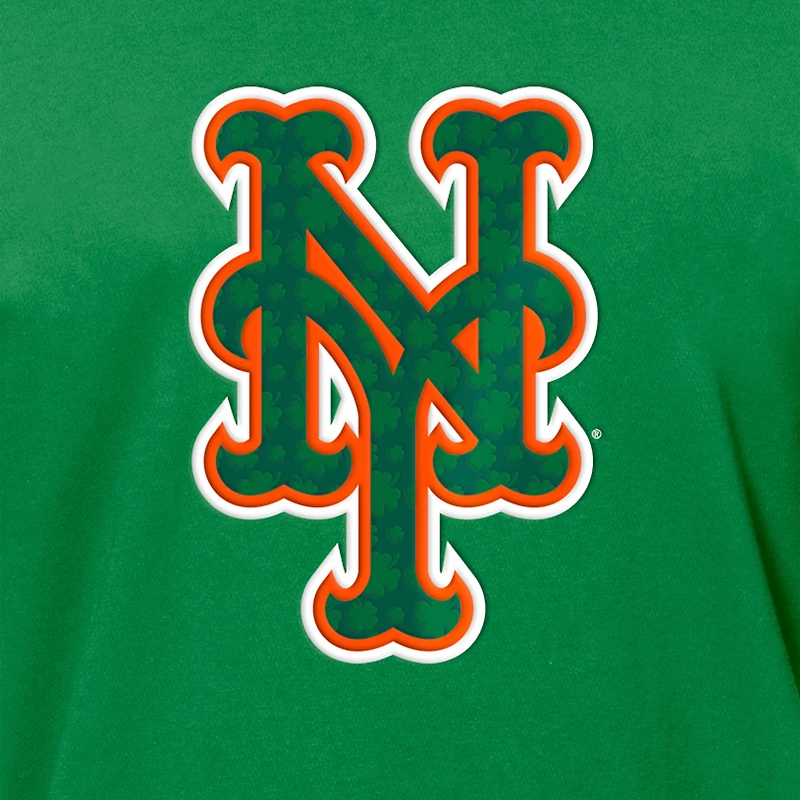 T-shirt à logo trèfle de la Saint-Patrick des Mets New York Kelly Green pour homme Era