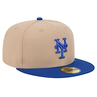 Men's New Era Khaki York Mets 59FIFTY Fitted Hat