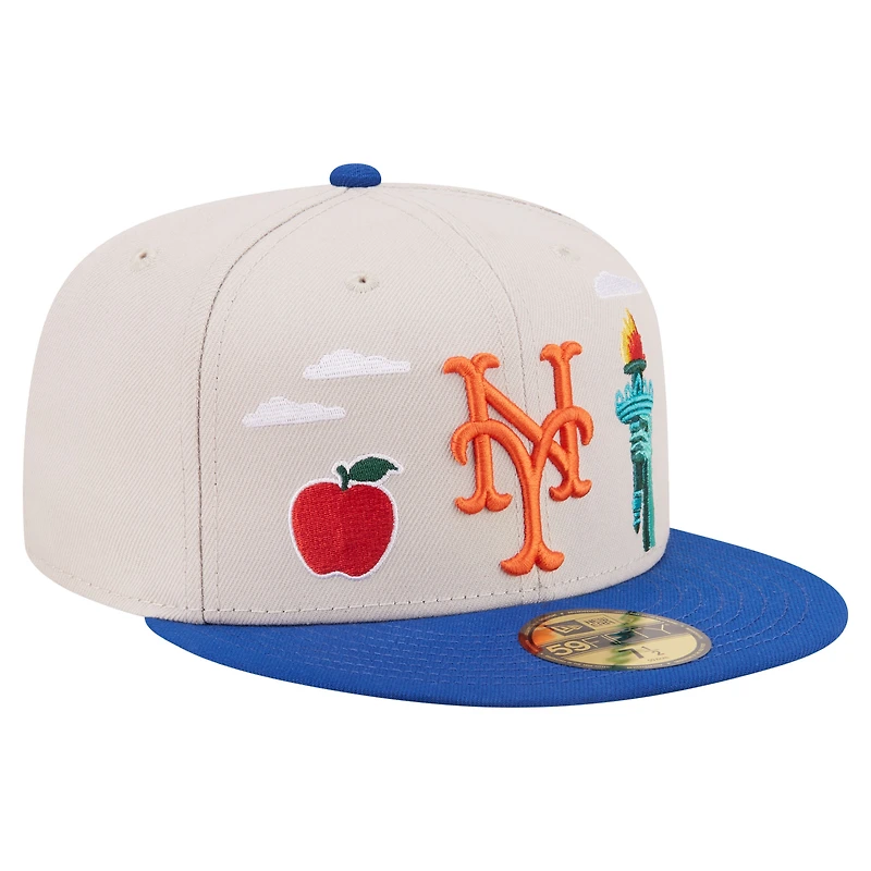 Men's New Era  Khaki York Mets City Icon 59FIFTY Fitted Hat