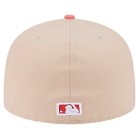 Men's New Era Light Beige/Coral York Mets Two-Tone Color Pack A-Frame 59FIFTY Fitted Hat