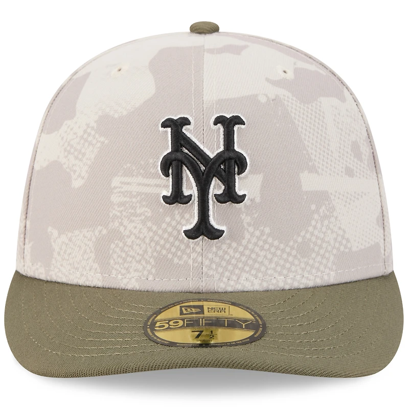 Men's New Era Light Beige/Olive York Mets 2025 Armed Forces Day 59FIFTY Fitted Hat