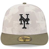 Men's New Era Light Beige/Olive York Mets 2025 Armed Forces Day 59FIFTY Fitted Hat