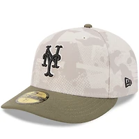 Men's New Era Light Beige/Olive York Mets 2025 Armed Forces Day 59FIFTY Fitted Hat