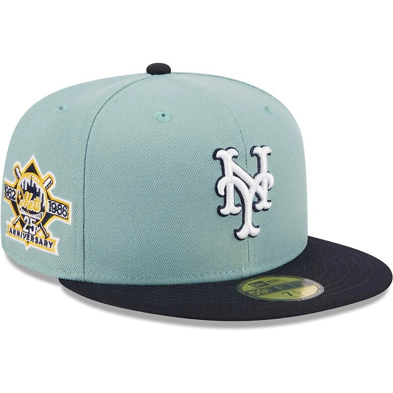 Casquette ajustée New Era York Mets Beach Kiss 59FIFTY bleu clair/bleu marine pour homme
