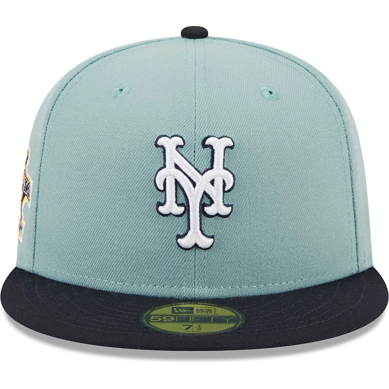 Casquette ajustée New Era York Mets Beach Kiss 59FIFTY bleu clair/bleu marine pour homme