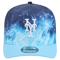 Casquette snapback New Era pour homme, bleu clair, New York Mets, Deep Water Pre-Curved 9FIFTY A-Frame