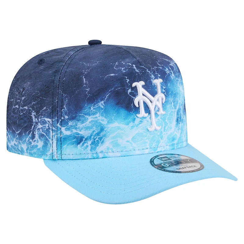 Men's New Era Light Blue New York Mets Deep Water Pre-Curved 9FIFTY A-Frame Snapback Hat