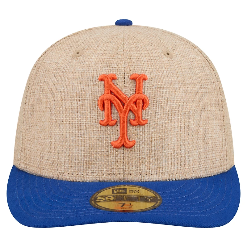 Men's New Era Natural/Royal York Mets Twine 59FIFTY Fitted Hat