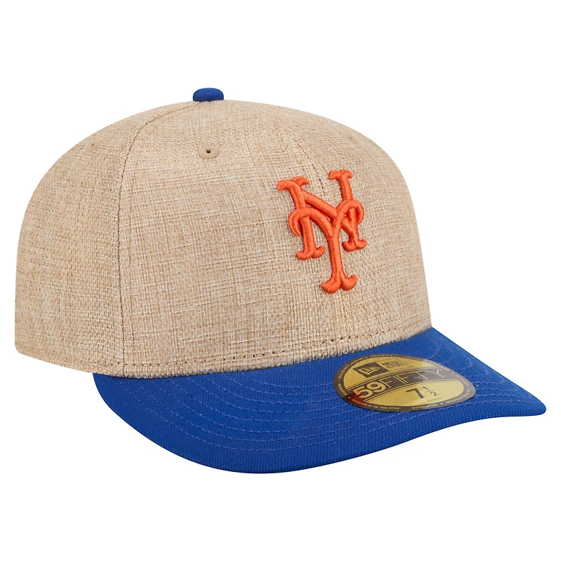 Men's New Era Natural/Royal York Mets Twine 59FIFTY Fitted Hat