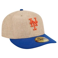 Men's New Era  Natural/Royal York Mets Twine 59FIFTY Fitted Hat