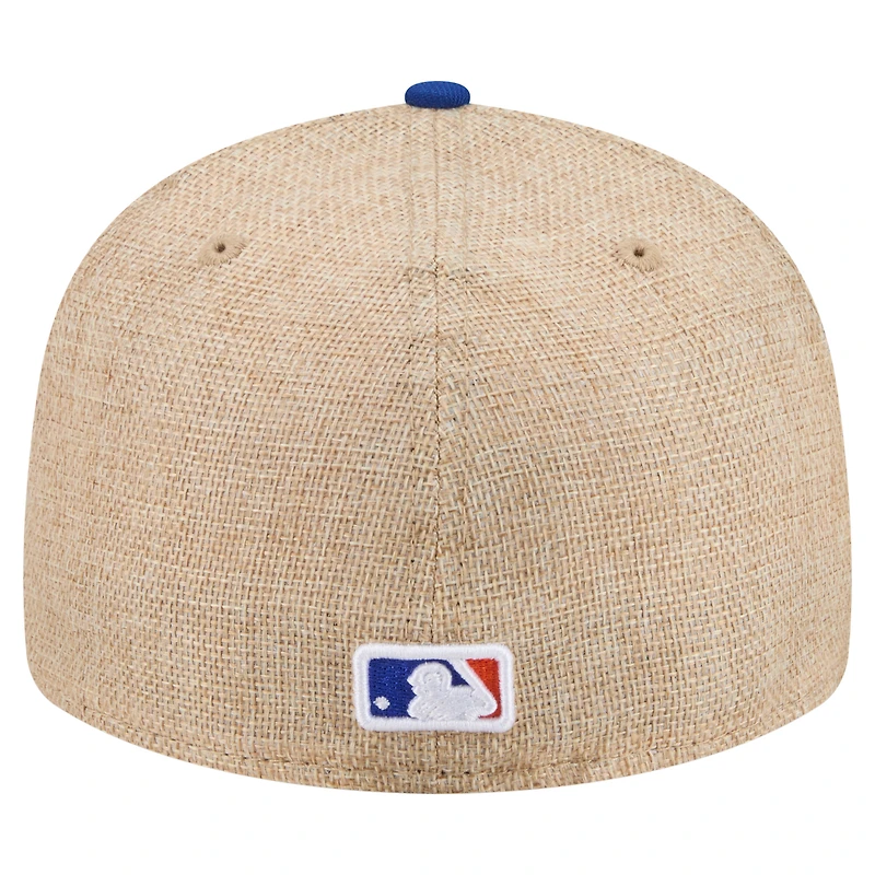Men's New Era Natural/Royal York Mets Twine 59FIFTY Fitted Hat