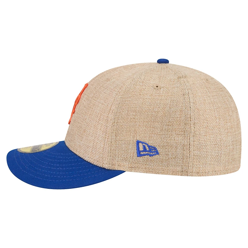 Men's New Era Natural/Royal York Mets Twine 59FIFTY Fitted Hat