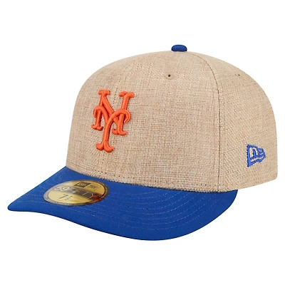 Men's New Era  Natural/Royal York Mets Twine 59FIFTY Fitted Hat