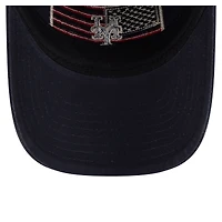 Men's New Era Navy New York Mets Americana Flag 9TWENTY Adjustable Hat