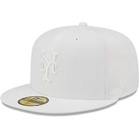Men's New Era York Mets White on 59FIFTY Fitted Hat