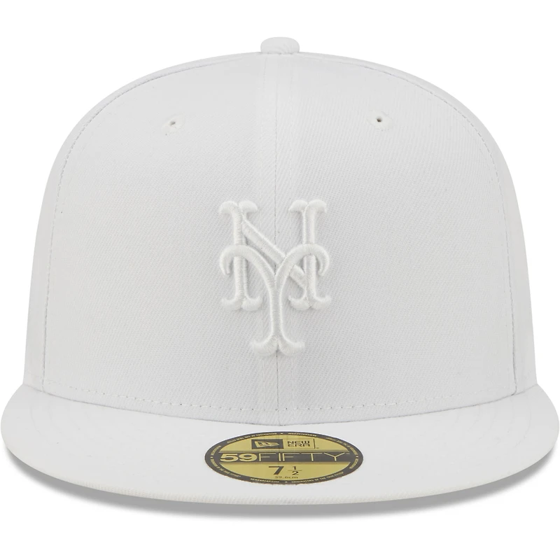 Men's New Era York Mets White on 59FIFTY Fitted Hat