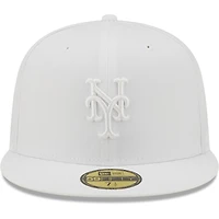 Men's New Era York Mets White on 59FIFTY Fitted Hat