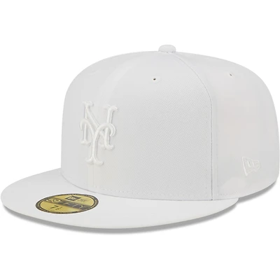 Men's New Era York Mets White on 59FIFTY Fitted Hat