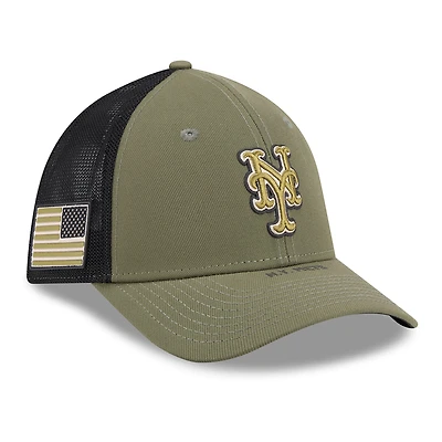 Men's New Era Olive York Mets 2026 Armed Forces Day 39THIRTY M-Crown Flex Hat