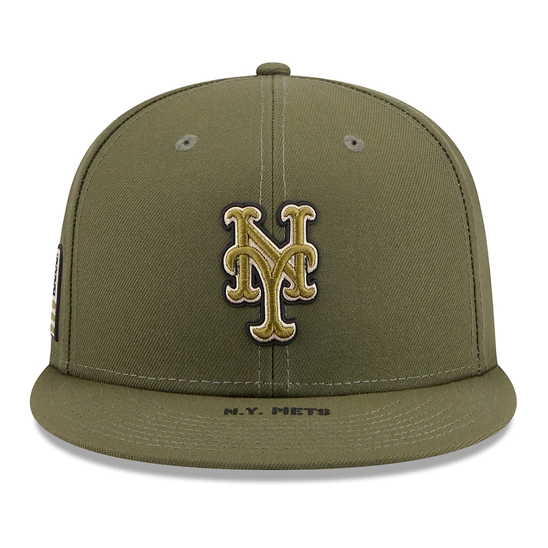 Casquette snapback New Era Olive New York Mets 2026 Journée des forces armées 9FIFTY pour homme